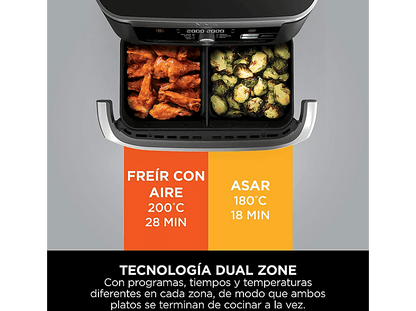 NINJA FlexDrawer 7 en 1 AF500EU — Freidora de aire, 2470 W, Negro, 7 Programas, Capacidad 10.4l