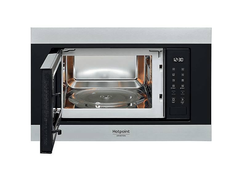 HOTPOINT MF20S IX HA.1 — Microondas integrable, 900 W, Negro, 6 potencia, 20 l