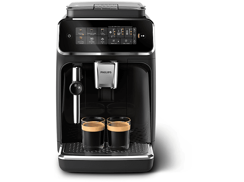 PHILIPS 3300 Series EP3321/40 — Cafetera superautomática, 1500 W, Negro, Tecnología AquaClean, 2 tazas
