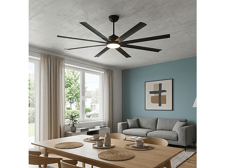 SELEOK NAPOLI_182 — Ventilador de techo, 6 velocidades, Negro