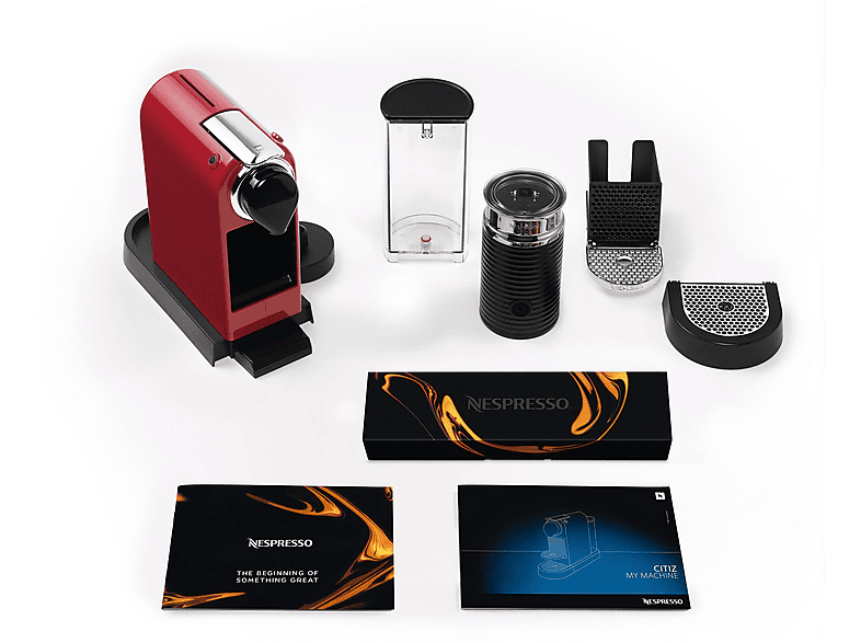 KRUPS Nespresso Citiz & Milk XN7615 — Cafetera de cápsulas, 1260 W, Rojo, 19 bar