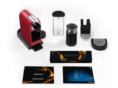 KRUPS Nespresso Citiz & Milk XN7615 — Cafetera de cápsulas, 1260 W, Rojo, 19 bar