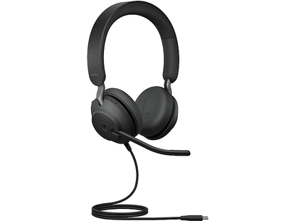 JABRA — Auriculares de diadema con cable, Circumaurales, Black, 24189-999-899 JABRA