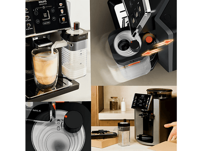 KRUPS Sensation Milk EA912B — Cafetera superautomática, 1450 W, 1.7 L, Depósito de leche 0.3 L, Táctil