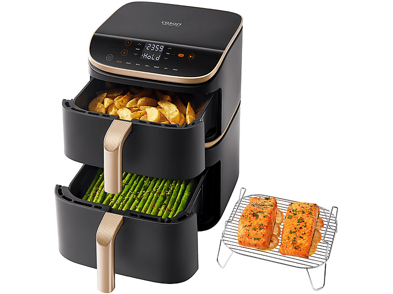 COSORI Turbo Tower Pro Smart™ Chef Edition — Freidora de aire, 2630 W, Negro, Doble Resistencia, 10.8 l