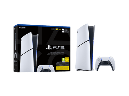 SONY PS5 Slim Digital Edition — Consola, 825 GB SSD, Blanco, 4K, 1 mando