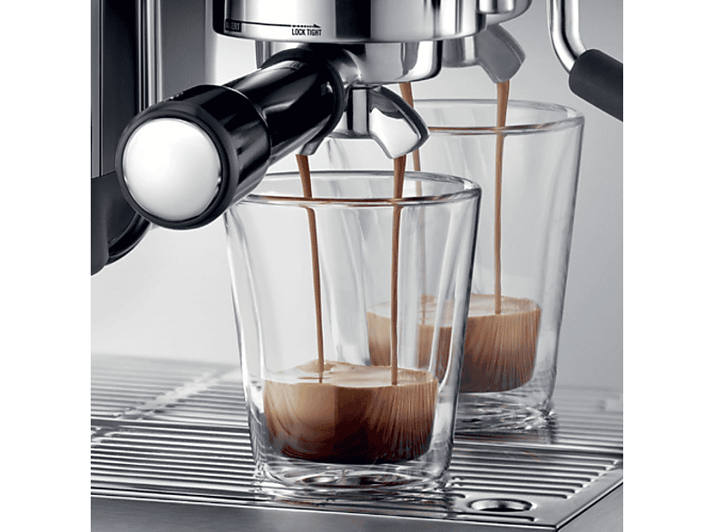 SAGE The Barista Express Impress SES876BST4EEU1 — Cafetera express, 1850 W, 9 bar, 2 Tazas, Impress™ Puck