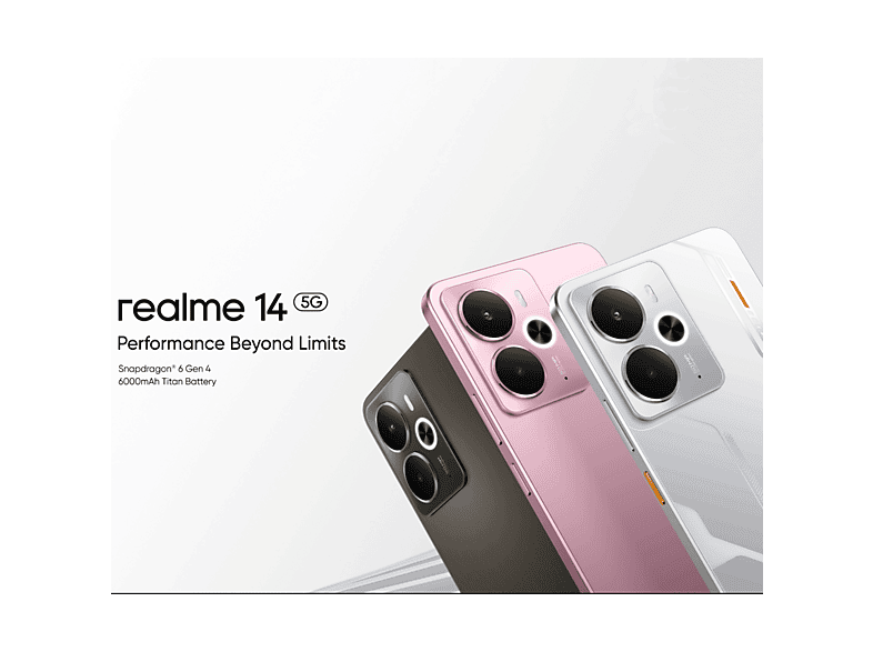 REALME 14 — Smartphone, Plata, 256 GB, 8 GB RAM, 120 Hz