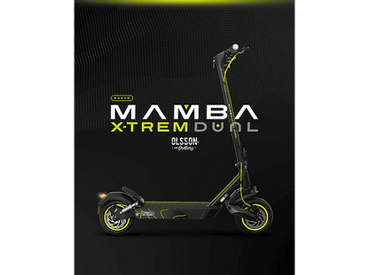 OLSSON MAMBA X-TREM DUAL 50km Autonomía — Patinete electrico, Pot. máx. 2000 W, Carga máx. 120 kg, 15000 mAh, Negro