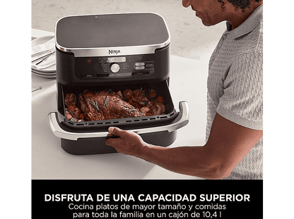 NINJA FlexDrawer 7 en 1 AF500EU — Freidora de aire, 2470 W, Negro, 7 Programas, Capacidad 10.4l