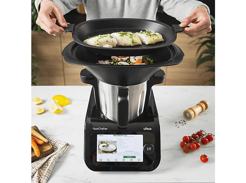 UFESA RK6 — Robot de cocina, 1200 W, 3,5 l, Blanco y Negro
