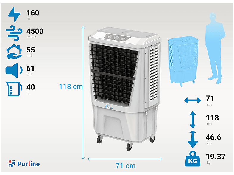 PURLINE — Climatizador evaporativo, Blanco, RAFY 180 PURLINE