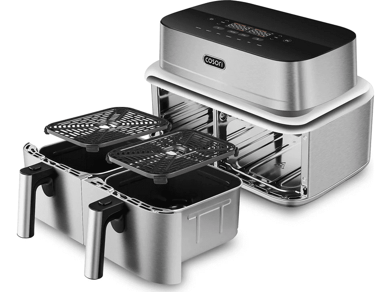 COSORI Iconic Dual — Freidora de aire, Plata, 8.6 l, 2700 V, 30 °C - 230 °C