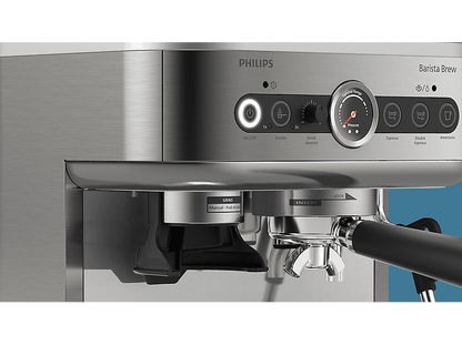 PHILIPS Barista Brew PSA3228/01 — Cafetera express, Molinillo integrado, Prensador calibrado premium, doble container de café, Capacidad 2,3l