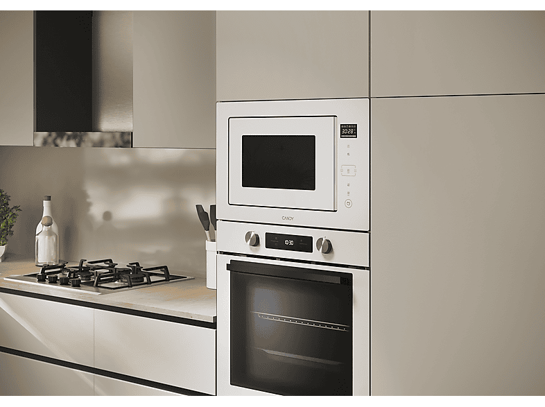 CANDY CA38MWN7NW — Microondas con grill integrable, 1100 W, Blanco, 8 potencia, 28 l