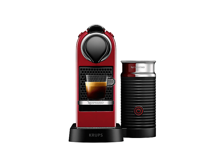 KRUPS Nespresso Citiz & Milk XN7615 — Cafetera de cápsulas, 1260 W, Rojo, 19 bar