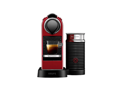 KRUPS Nespresso Citiz & Milk XN7615 — Cafetera de cápsulas, 1260 W, Rojo, 19 bar