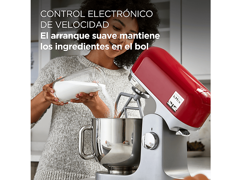 KENWOOD- — Robot de cocina, 1000 W Bol de 5 l, Rojo, Kenwood kMix KMX750RD, Amasadora de repostería