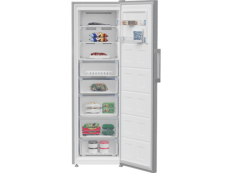 BEKO B3RFNE314XB — Congelador vertical, 186,5 cm, 313 l, Color Inox