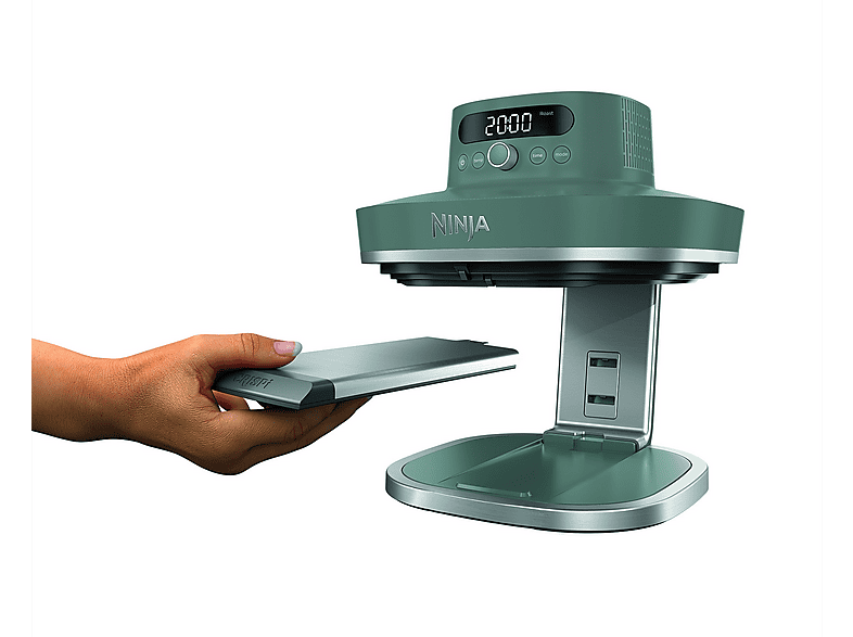 NINJA CRISPi PRO — Freidora de aire, 2050 W, 2 Recipientes de Vídrio: 5..7L y 2.3L, Verde, 5.7 l