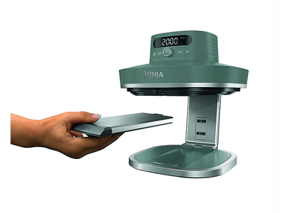 NINJA CRISPi PRO — Freidora de aire, 2050 W, 2 Recipientes de Vídrio: 5..7L y 2.3L, Verde, 5.7 l
