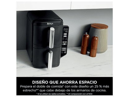 NINJA SL300EU — Freidora de aire, 2470 W, Negro, 7.6 l dividido en 2 bandejas