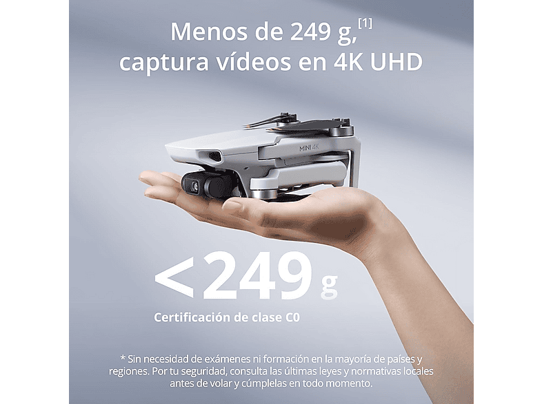 DJI Mini 4K — Dron, Gris, 12 megapixel, 31 min Autonomía, Ideal para Principiantes