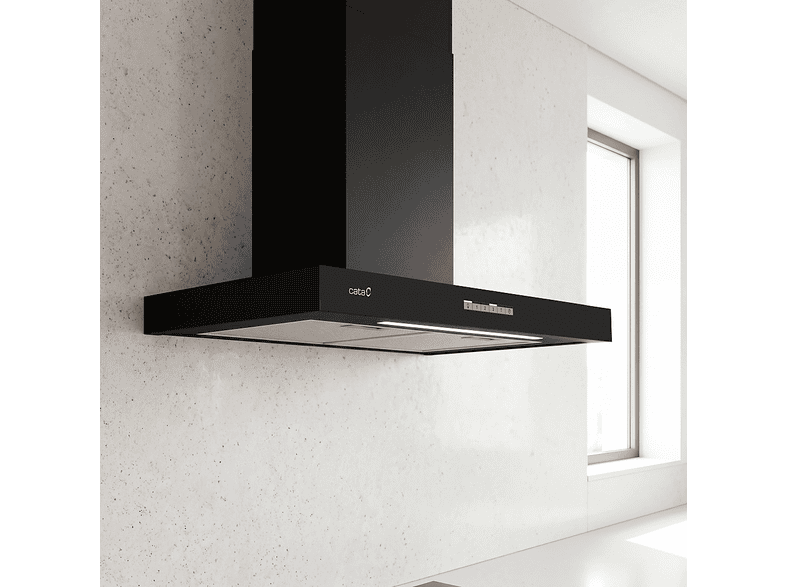 CATA SYGMA 7010 BK — Campana decorativa, 4 velocidades, 802 m³/h, 70 cm, Negro
