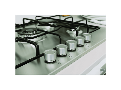 INDESIT THP 752 W/IX/I 1 — Placa de gas, 73 cm, 5 zone(s) zonas, Acero inoxidable