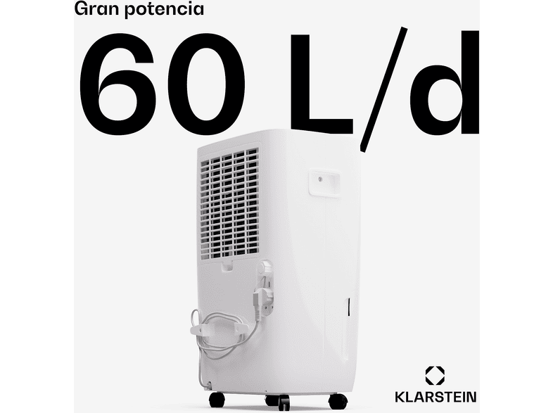 KLARSTEIN DryFy Connect — Deshumidificador, 65 m², Blanco, 8 l
