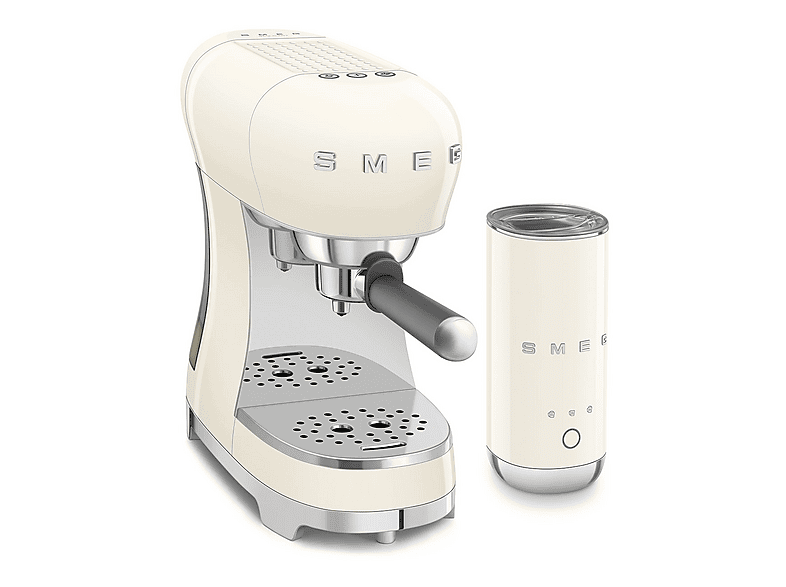 SMEG ECF12CREU — Cafetera express, 1350 W, Crema, 15 bar, 2 Tazas
