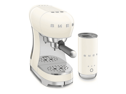 SMEG ECF12CREU — Cafetera express, 1350 W, Crema, 15 bar, 2 Tazas