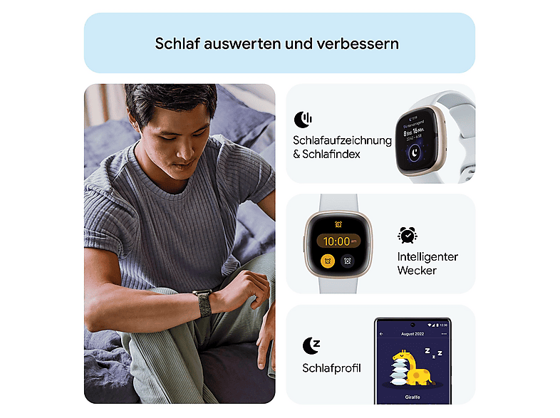 FITBIT SENSE 2 AZUL ORO — Smartwatch, 4.05 cm, Aluminio