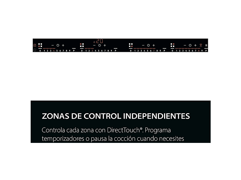 AEG TR64IT00FB — Placa inducción, 4 zonas Flex de 22 cm, 59 cm, Negro, Función Puente
