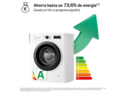 LG F4X1009NWK — Lavadora carga frontal, 9 kg, 10 programas, 1400 rpm, AI Direct Drive™