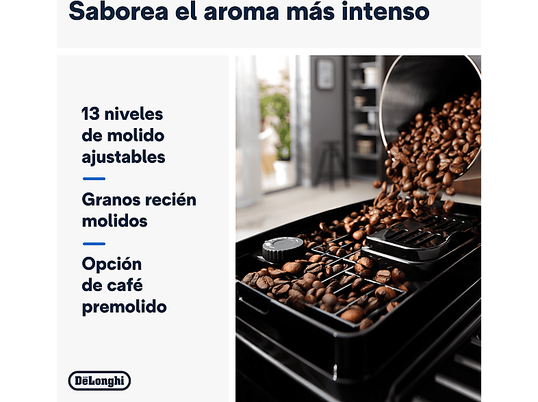 DE LONGHI — Cafetera superautomática, 1450W, De'Longhi Magnifica Start Milk, ECAM220.80.SB, 15bar