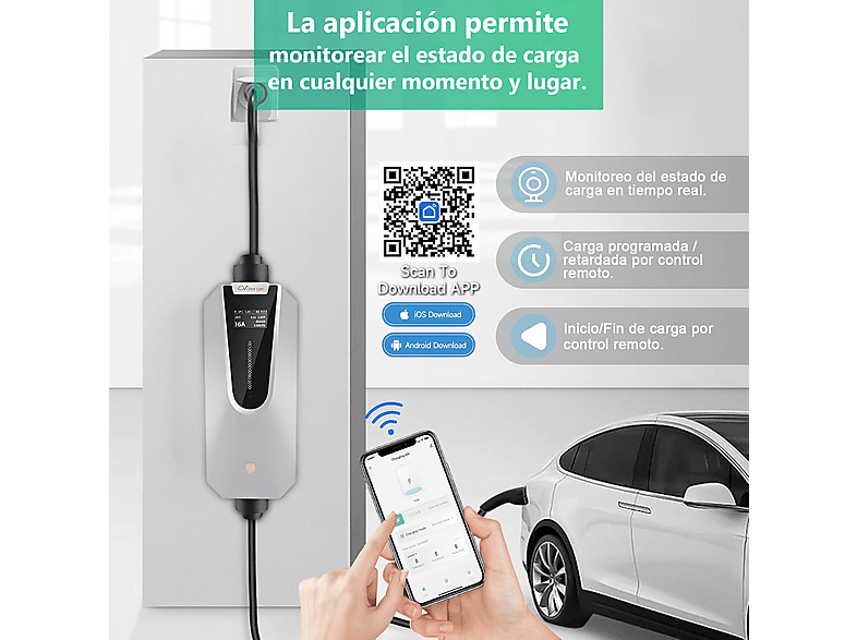 SMORGR 11kW 6m [6-16A — Cargador vehículo eléctrico, Black, 3-Fases]