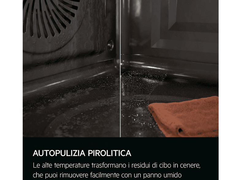 AEG Series 6000 OR6PB51WSB — Horno a vapor, Integrable, Pirolítico, 596 mm, Negro
