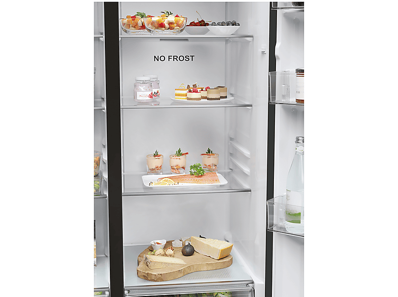 HAIER 34005237 — Frigorífico americano, Altura 1775 mm, Negro, No Frost, Dinámico (con ventilador)