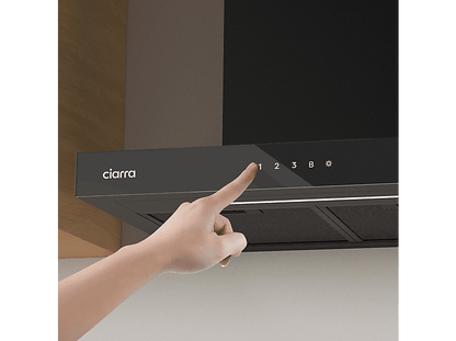 CIARRA CBCB9102 — Campana Decorativa, 4 velocidades, 650 m³/h, 900 mm, Negro