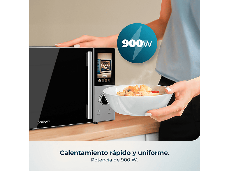 CECOTEC Convection 2500 Touch — Microondas, 2200 W, Negro, 25 l