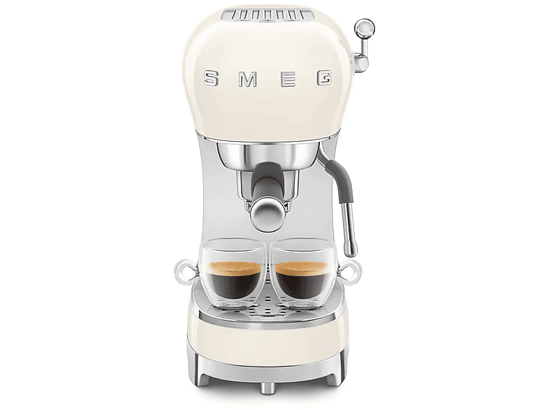SMEG ECF02CREU — Cafetera express, 1350 W, 15 bar, 2 tazas, Crema de