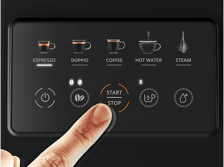 KRUPS My Coffee EA201B — Cafetera superautomática, Táctil, Molinillo, Compacta, Gris