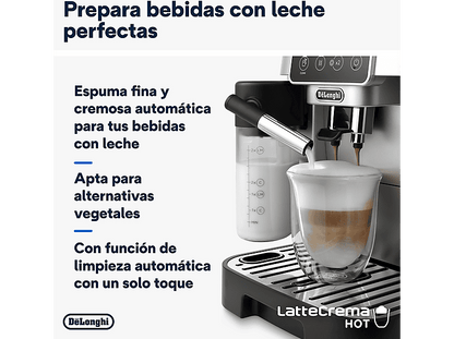 DE LONGHI — Cafetera superautomática, 1450W, De'Longhi Magnifica Start Milk, ECAM220.80.SB, 15bar