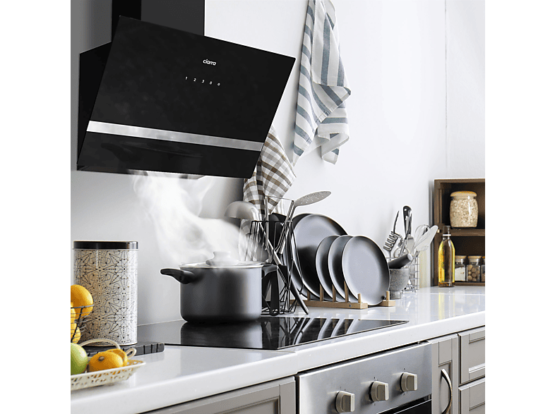 CIARRA VM6736HB — Campana Decorativa, 4 velocidades, 650 m³/h, 595 mm, Negro