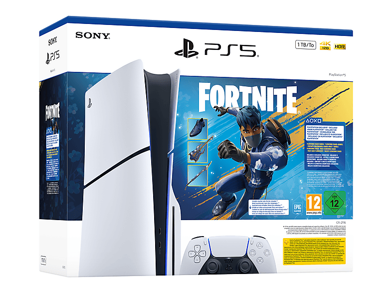 SONY Slim 1TB Edición Disco - Fortnite Flowering Chaos — Consola PS5, White