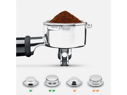 SAGE The Barista Express Impress SES876BST4EEU1 — Cafetera express, 1850 W, 9 bar, 2 Tazas, Impress™ Puck