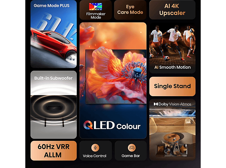 HISENSE A7Q 55A7Q — TV LED, Black, UHD 4K, Smart TV, DVB-T2 (H.265)
