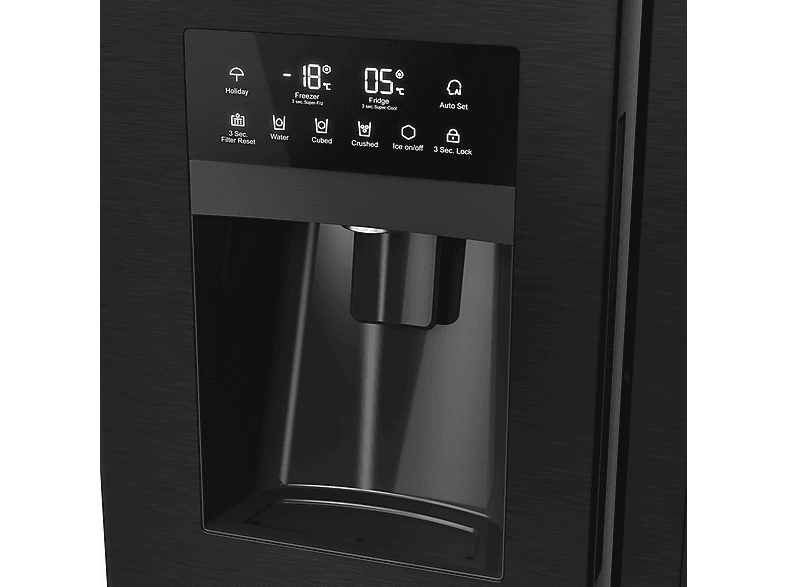 HAIER 34005237 — Frigorífico americano, Altura 1775 mm, Negro, No Frost, Dinámico (con ventilador)