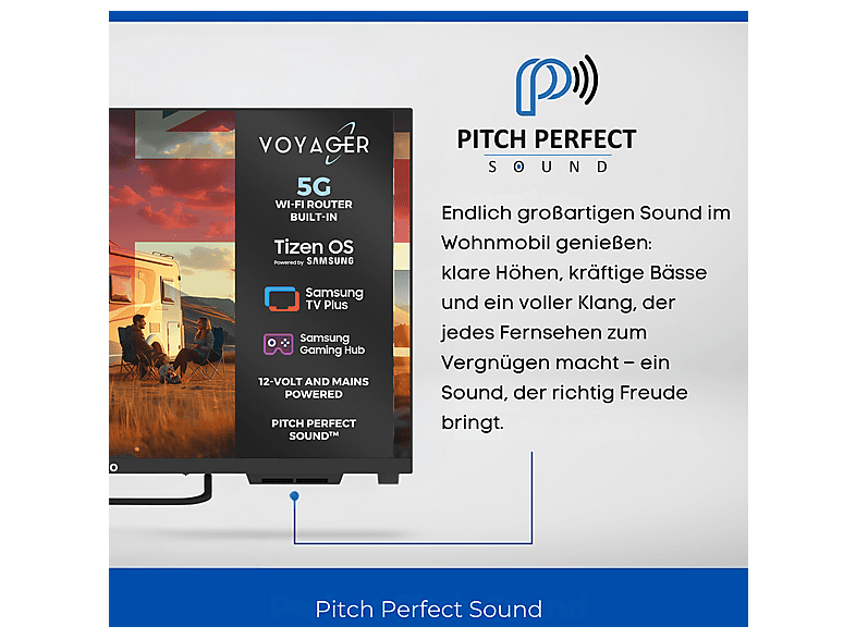 CELLO C24TZR-VOY — TV LED 24", Negro, HD-ready, Smart TV, DVB-T2 (H.265)